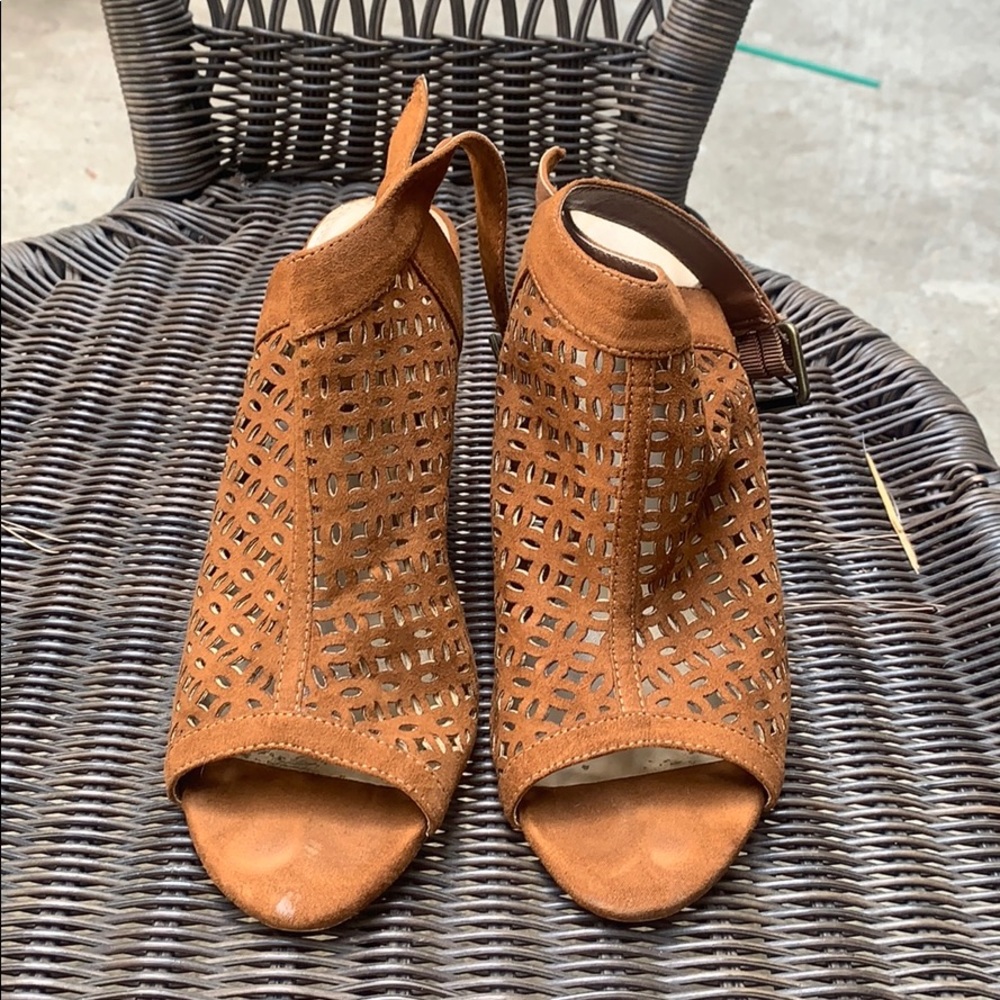 JustFab laser cut suede feel shoes
